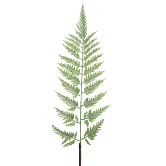 Glittered Buckler Fern Faux Stem