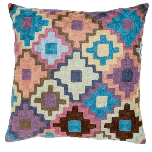 Crochet Multi Colour Cushion 18" - Bumble Living