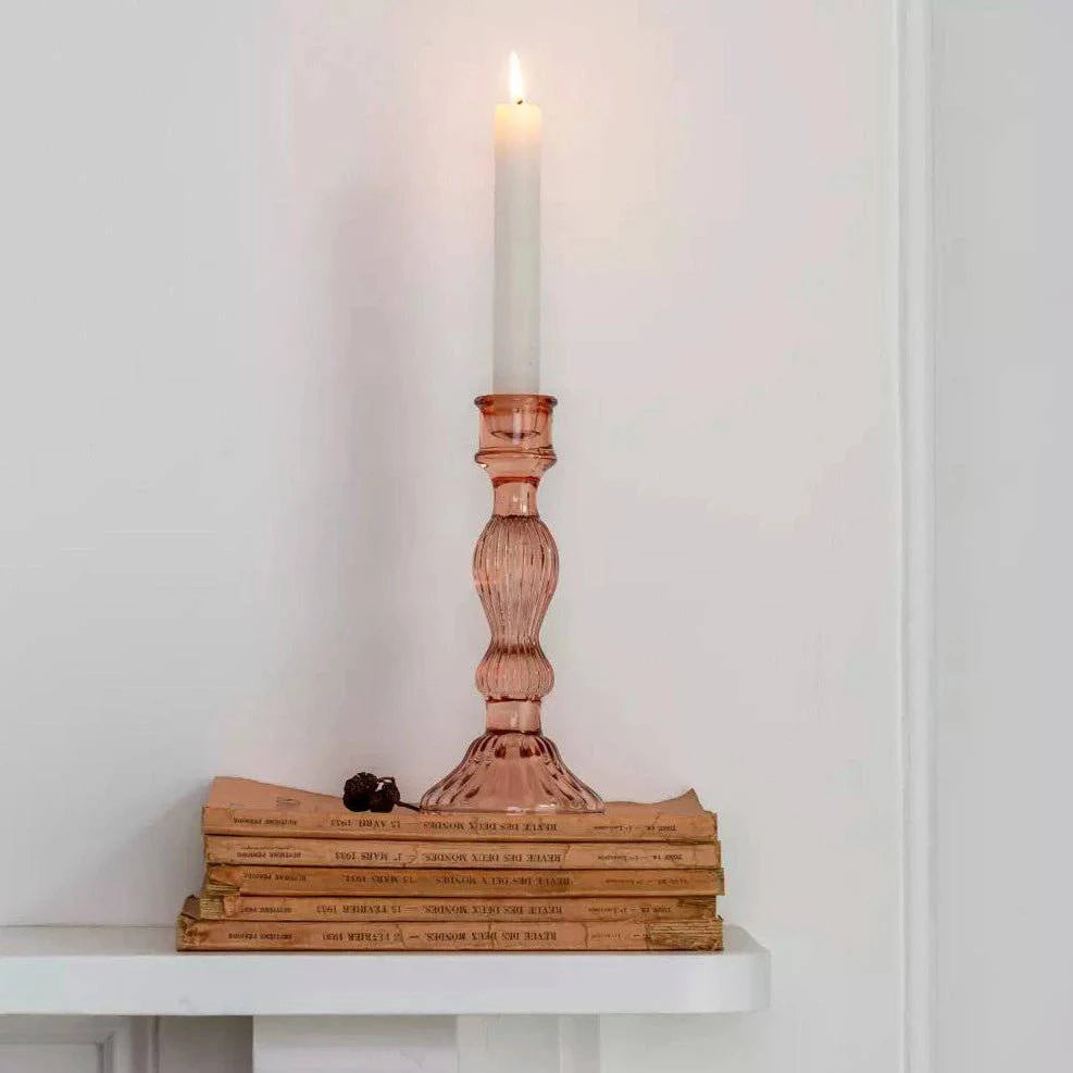 Glass Candle Holder Bella Rose - Bumble Living