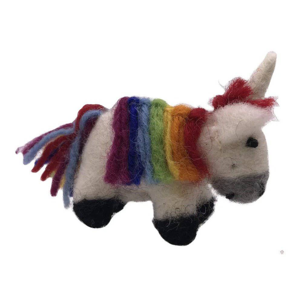 Mini Rainbow Unicorn Felt Decoration - Bumble Living