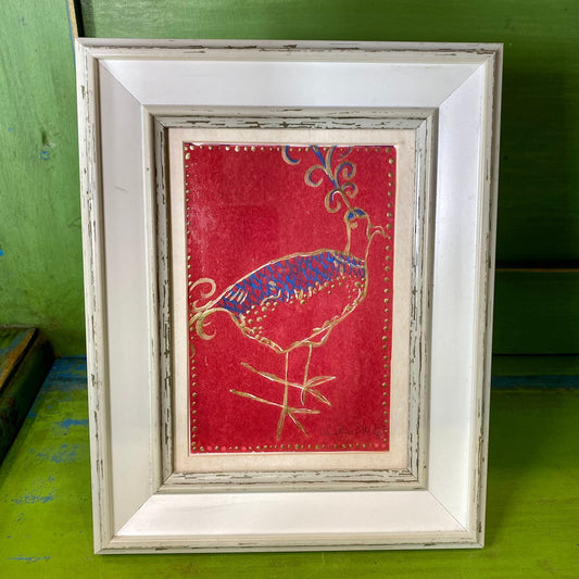 Red Chicken Lino Print - Bumble Living