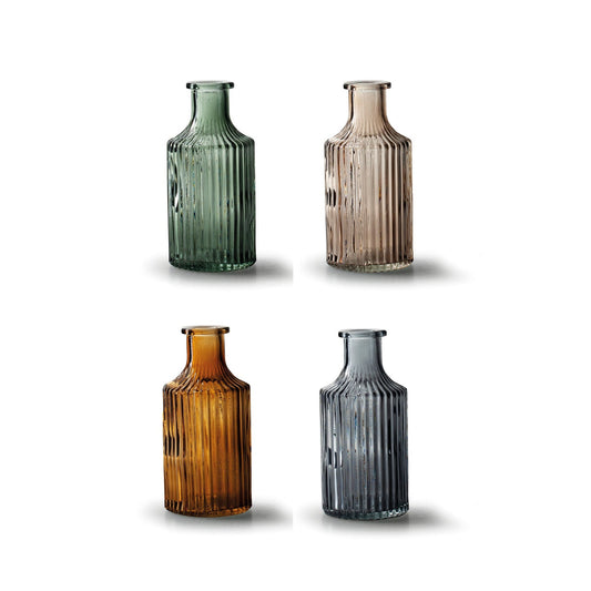 Snipe Stripe Glass Bottle Vase - Assorted Colours - Bumble Living