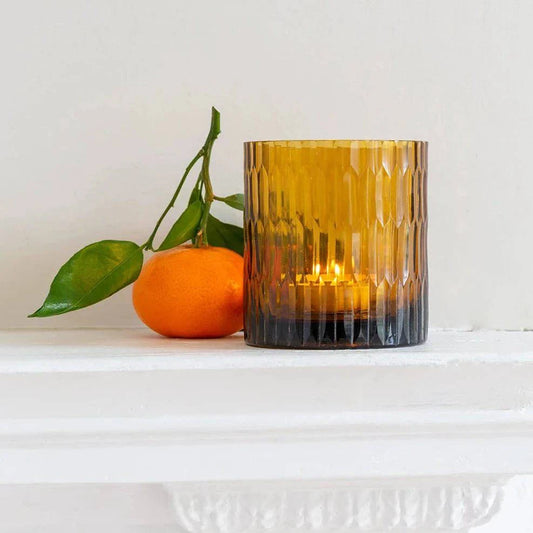 Tea Light Holder Amber - Bumble Living