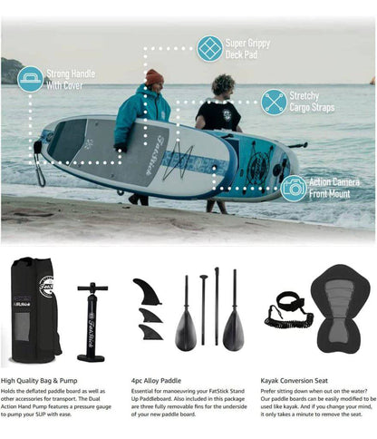 Blue Airstick 10'6 Inflatable Stand Up Paddle Board - SUP Starter Full Package - Bumble Living