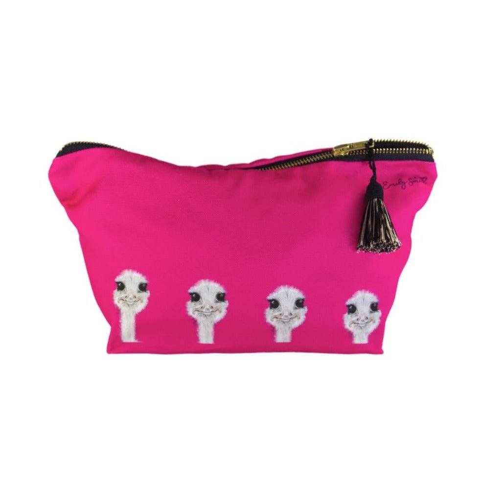 Camilla Ostrich Cosmetic Bag - Bumble Living