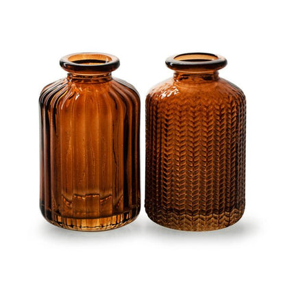 Chestnut Stripe Design Bottle Vase - Bumble Living