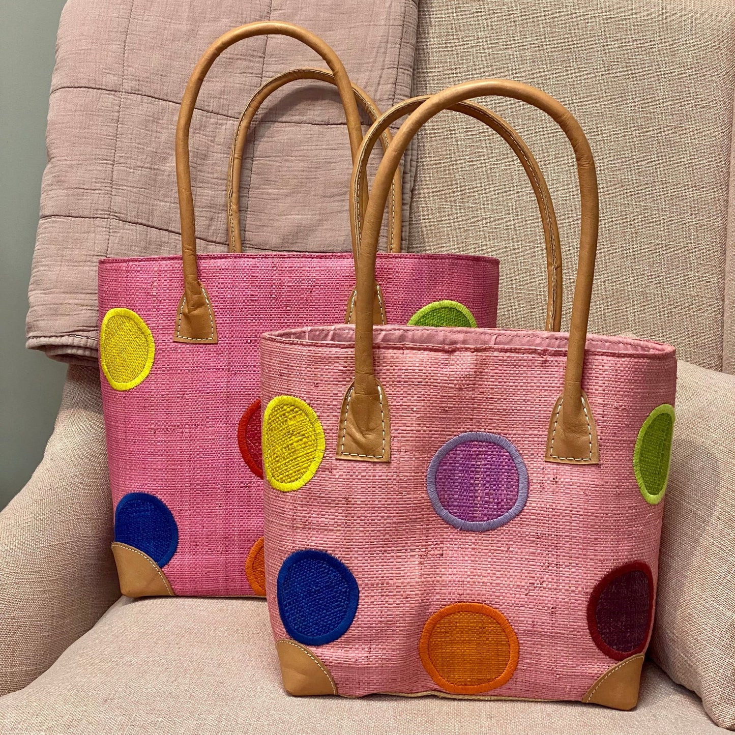 Circle Baby Pink Medium Tote Bag - Bumble Living