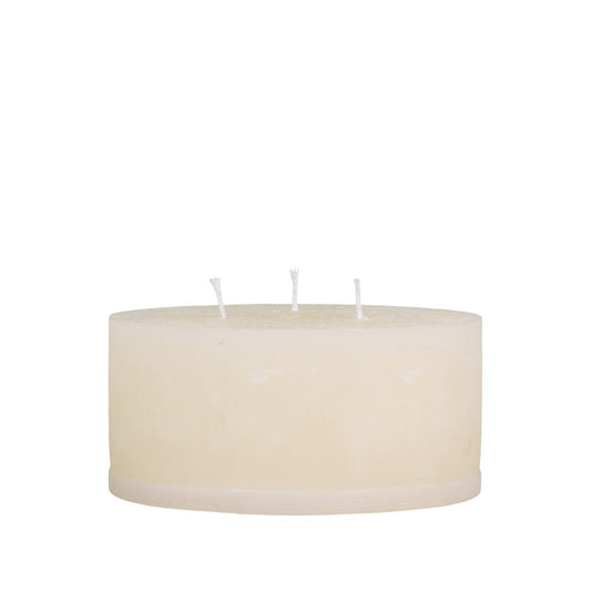 Cream Rustic 3 Wick Pillar Candle 42 hours - Bumble Living