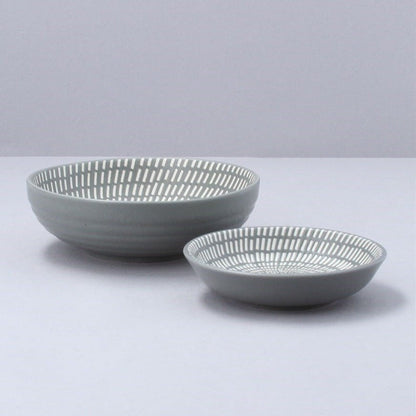 Dark Grey Leaves Ceramic Trinket Dish Set Of 2 - Bumble Living