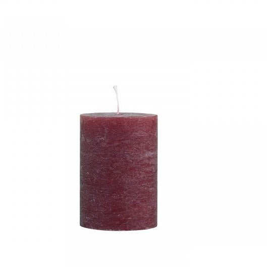 Dark Red Macon Pillar Candle rustic 40 h - Bumble Living