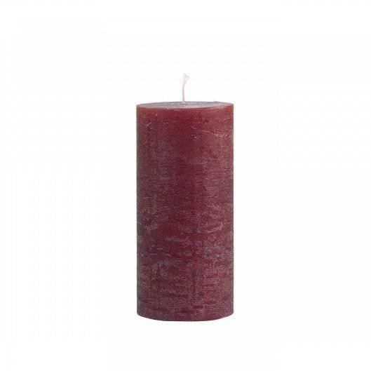 Dark Red Macon Pillar Candle rustic 60 h - Bumble Living