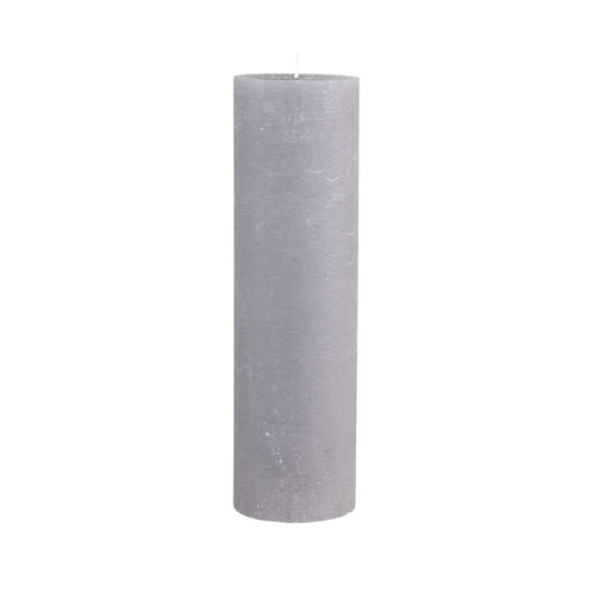 French Grey Rustic Pillar Candle 210 hours - Bumble Living