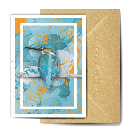 Kingfisher Kolourway Blank Card - Bumble Living
