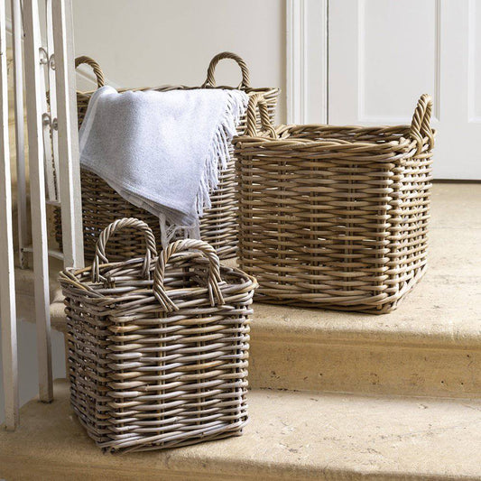 Large Square Kubu Log Basket - Bumble Living