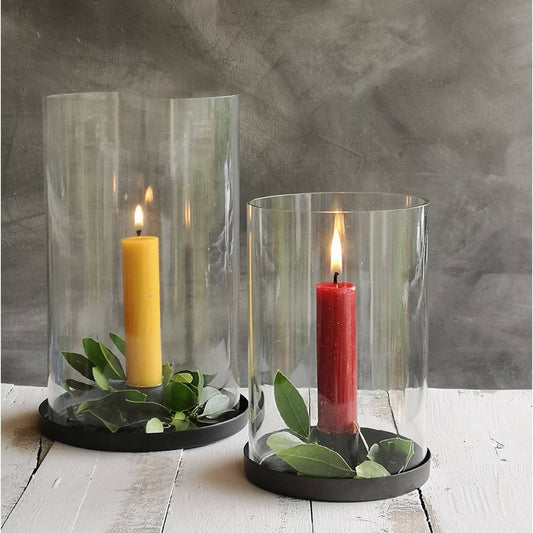 Medium Glass Hurricane Candle Holder - Bumble Living