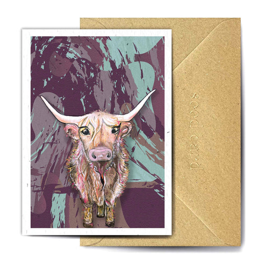 Morag the Highland Cow Blank Card - Bumble Living