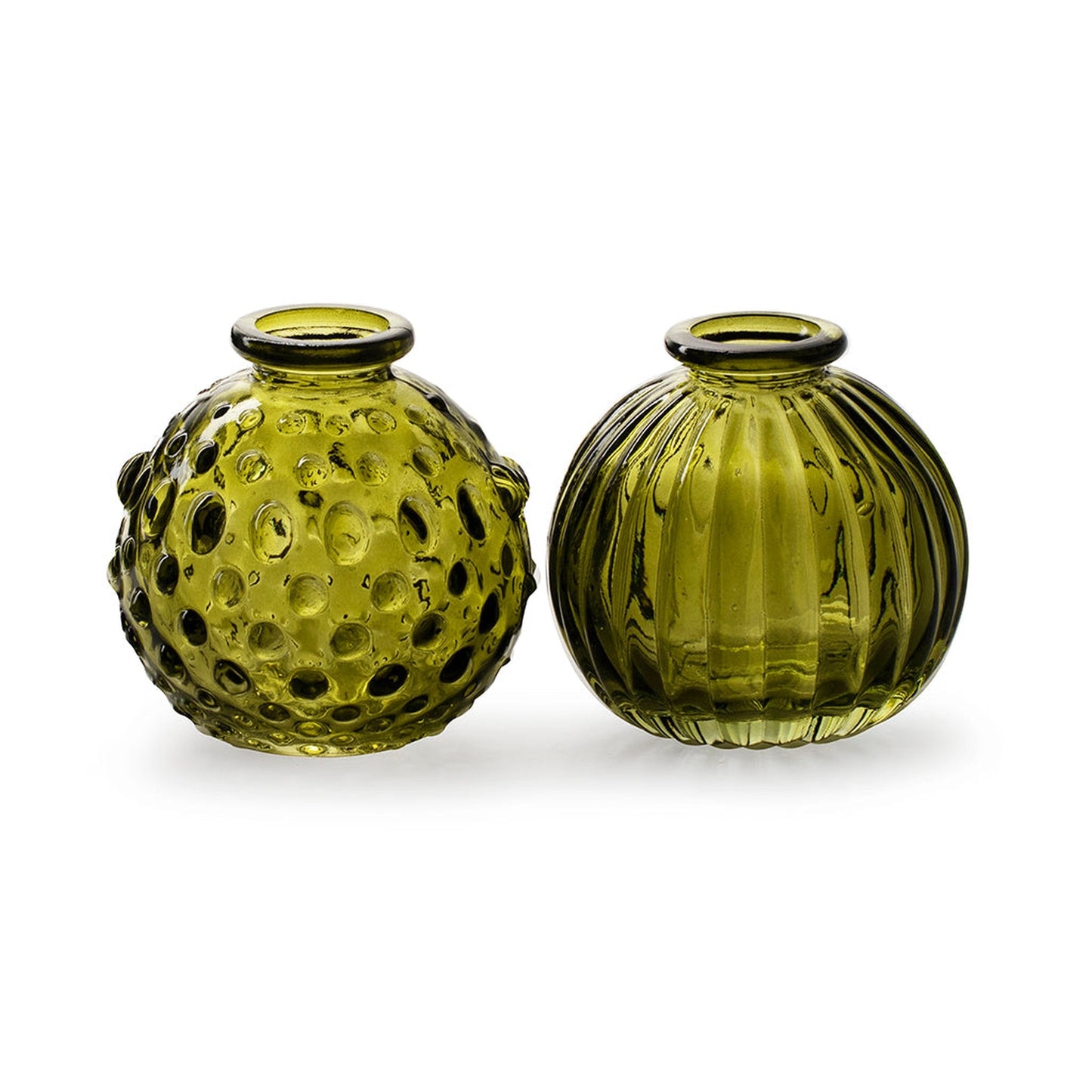 Moss Green Vertical Pattern Round Jive Vase - Bumble Living
