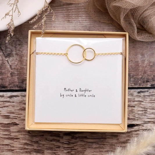 Mother And Daughter Gold Bracelet On Card  - Bumble Living