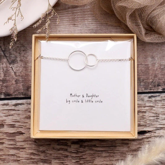 Mother And Daughter Silver Bracelet On Card  - Bumble Living
