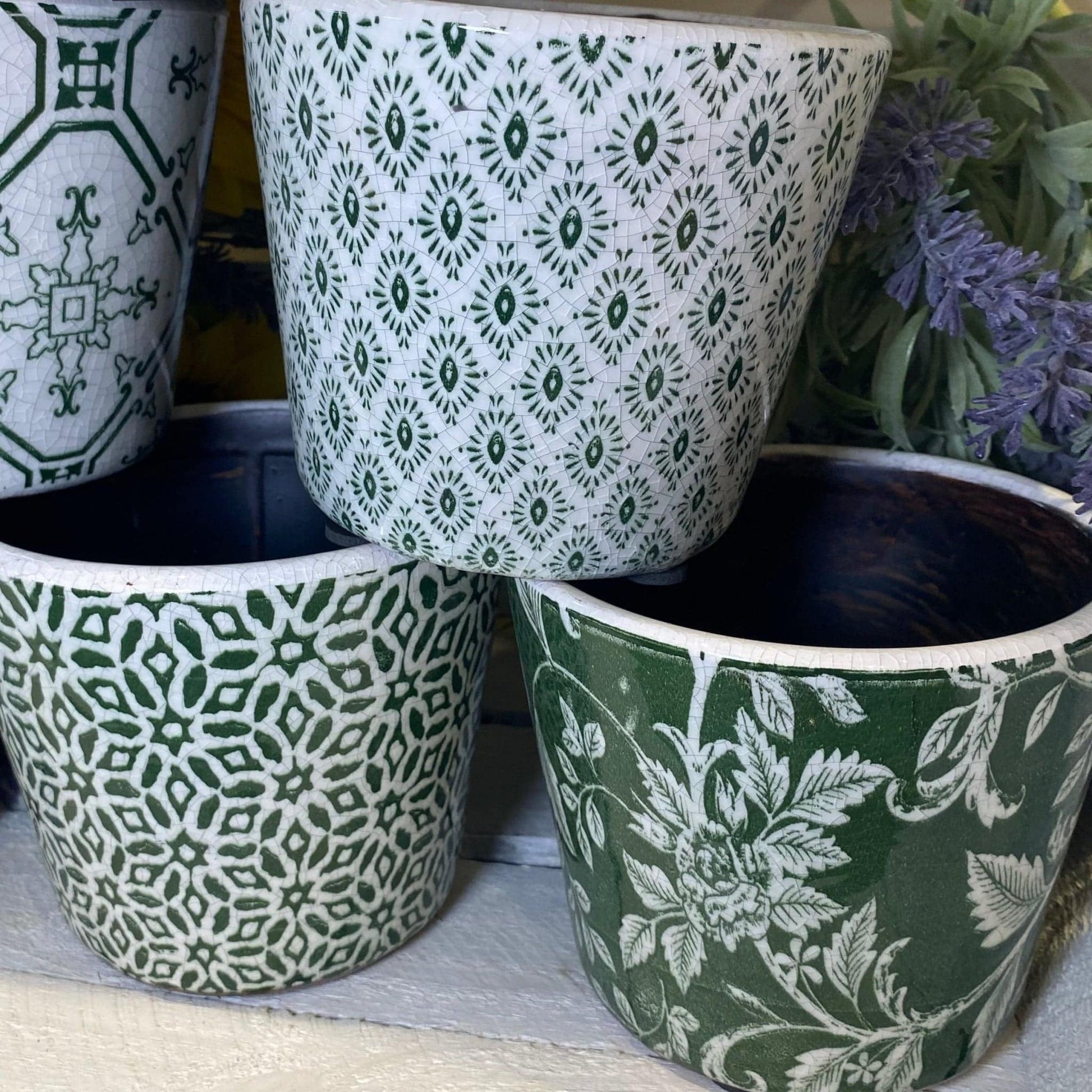 Old Style Dutch Pots Green - 6 Assorted Designs - Bumble Living