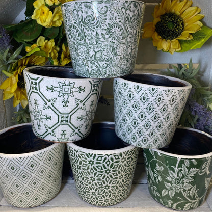 Old Style Dutch Pots Green - 6 Assorted Designs - Bumble Living