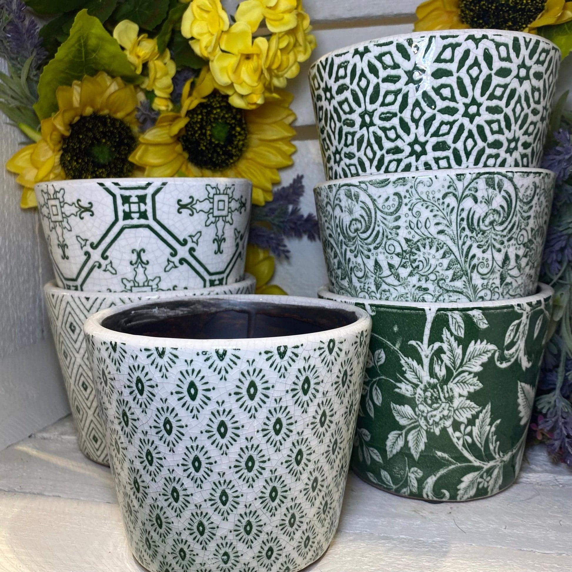 Old Style Dutch Pots Green - 6 Assorted Designs - Bumble Living