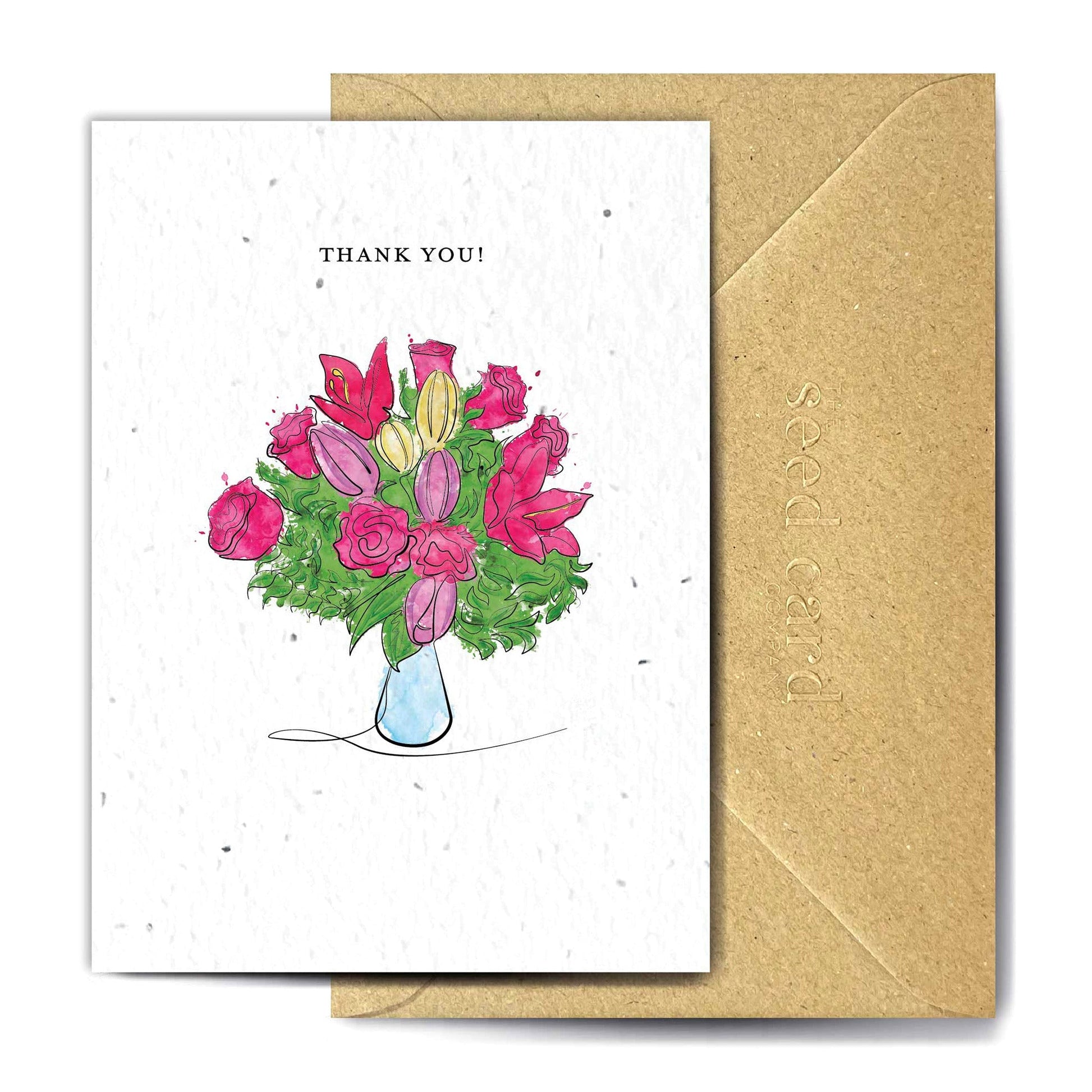 Pink Bouquet Thank You Card - Bumble Living