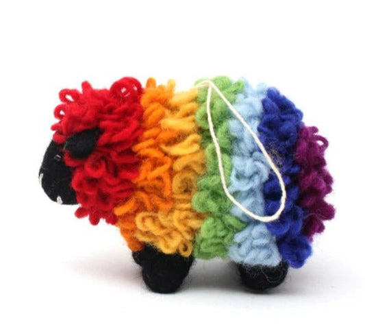 Rainbow Sheep Felt Decoration - Bumble Living