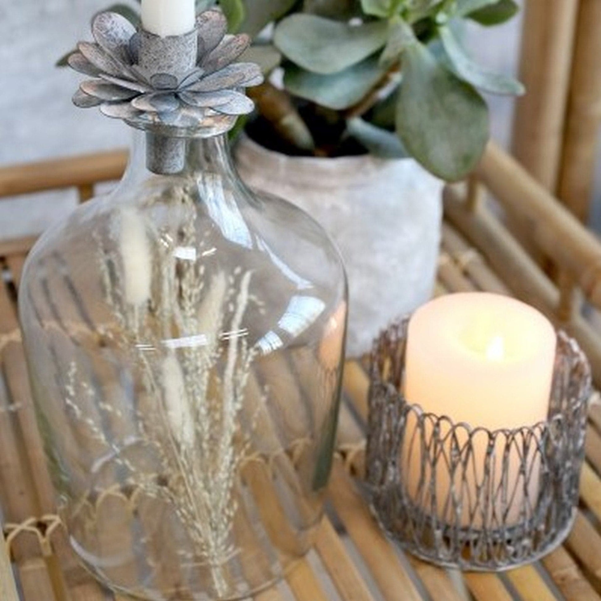 Small Fil de fer Hurricane Candle Holder - Bumble Living