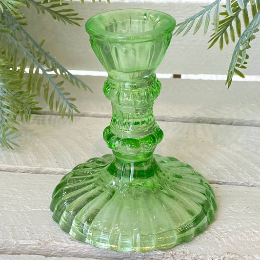 Spring Green Leela Glass Candle Holder - Bumble Living