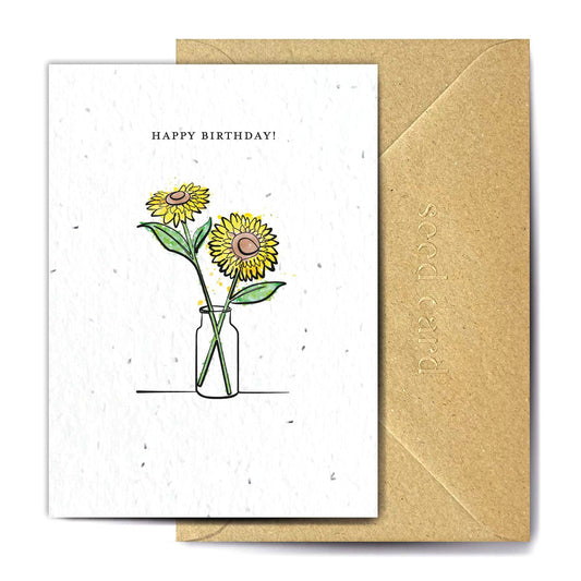 Sunflowers Happy Birthday Card - Bumble Living