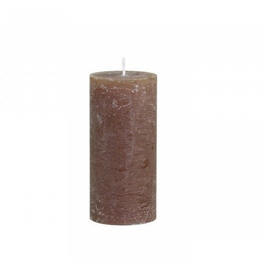 Walnut Macon Pillar candle rustic 60 h - Bumble Living