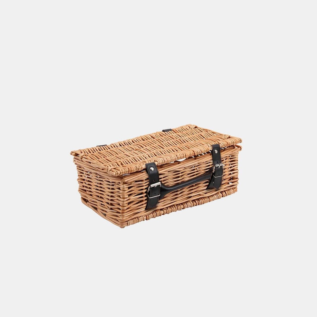 Wicker Hamper with Faux Leather Handles 12 Inch - Bumble Living